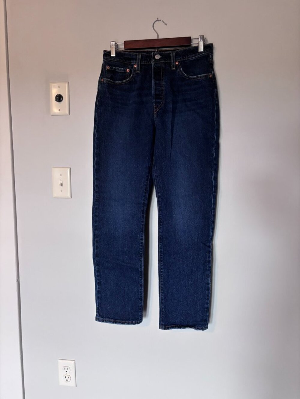Levi 501 Original Signature Straight Fit Dark Wash Jeans size W29 L30